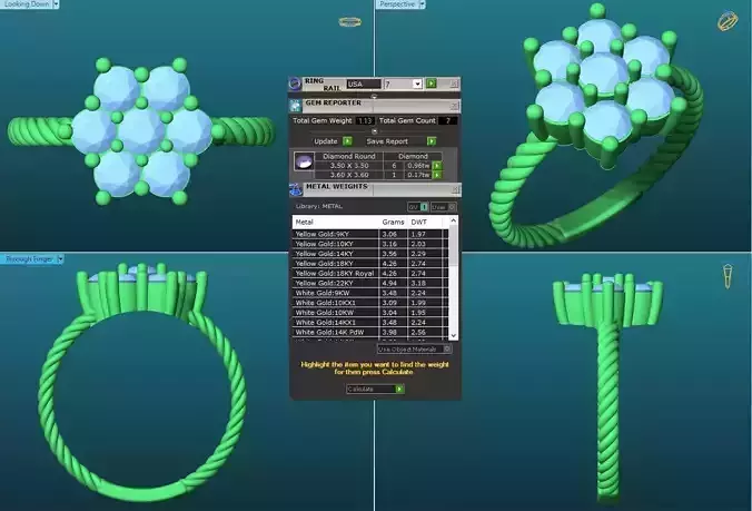 Flower Shaped spiral Engagement Ring With Diamonds 5