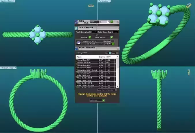 Spiral Engagement Ring With Diamonds 14