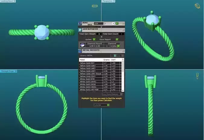 Spiral Engagement Ring With Diamond 3