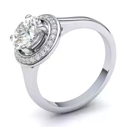 Round Shaped Engagement Ring With Diamonds 16