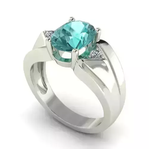 Engagement Ring With Green Diamond Centerpiece 2