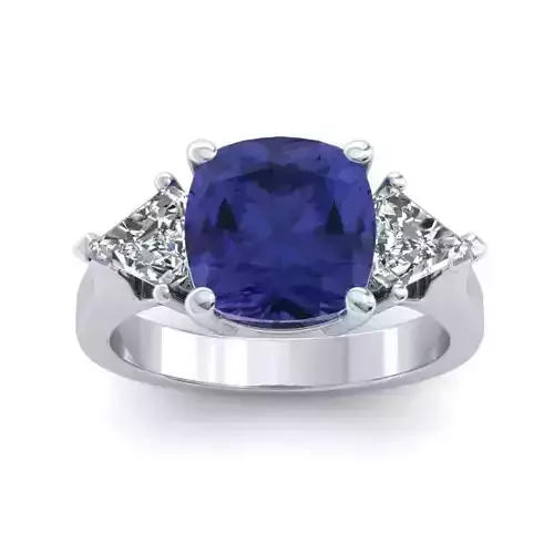 Engagement Ring With Blue Diamond Centerpiece 5