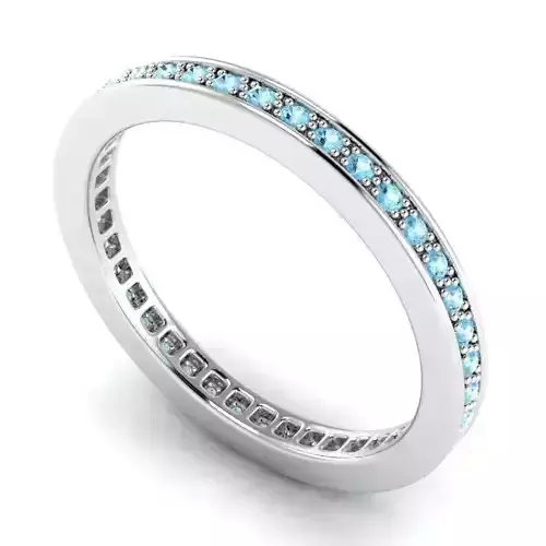Engagement Ring With Sky Blue Diamonds  1