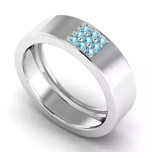 Engagement Ring With Sky Blue Diamonds  2