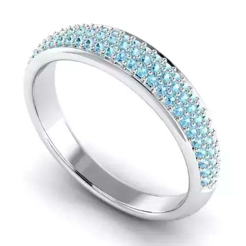 Engagement Ring With Sky Blue Diamonds  3