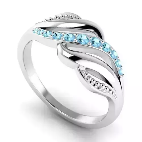 Engagement Ring With Sky Blue Diamonds  5