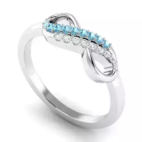 Engagement Ring With Sky Blue Diamonds 14
