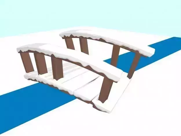 Cartoon Snow covered Bridge