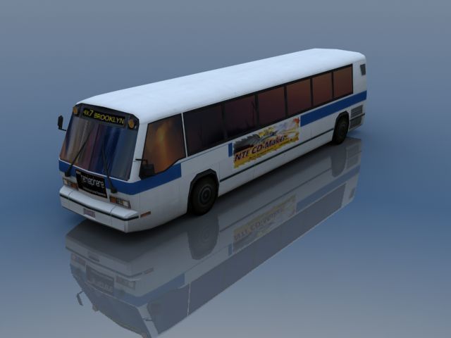US Style Bus Low-poly 3D model_18