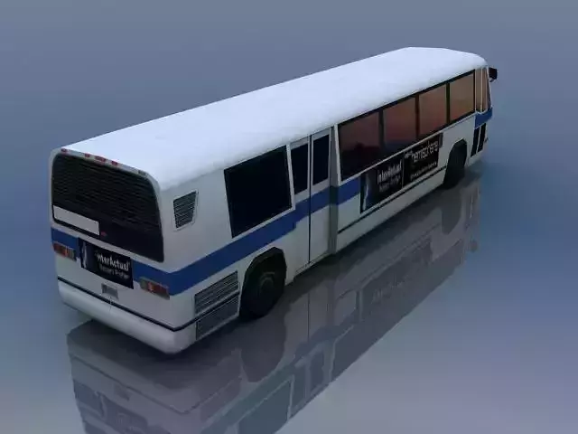US Style Bus Low-poly 3D model