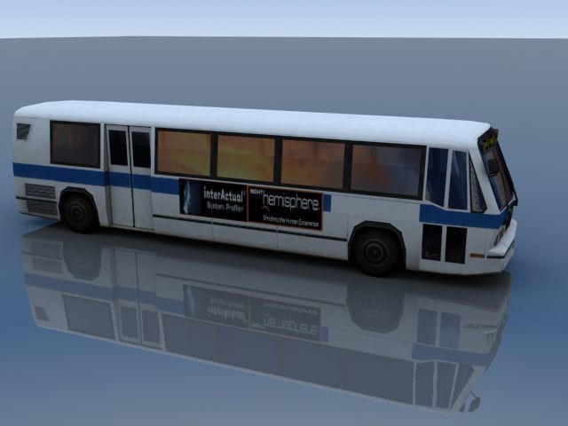 US Style Bus Low-poly 3D model_11