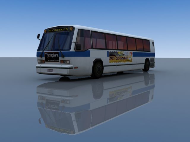 US Style Bus Low-poly 3D model_27
