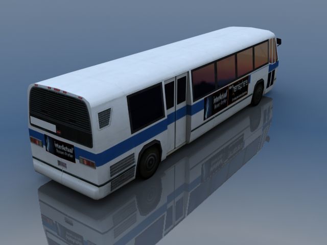 US Style Bus Low-poly 3D model_23