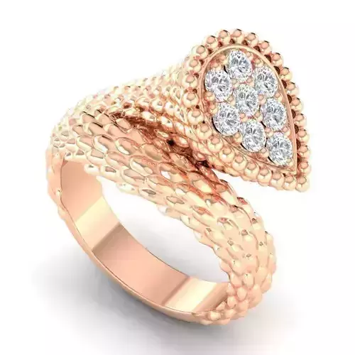 Drop Shape Spiral Engagement Ring  3D print model