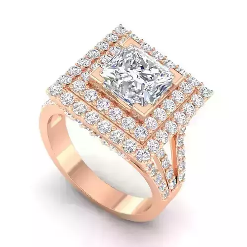 Square Shaped Engagement Ring With Diamonds 10