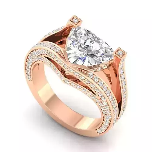 Heart Shaped Engagement Ring With Diamonds 5