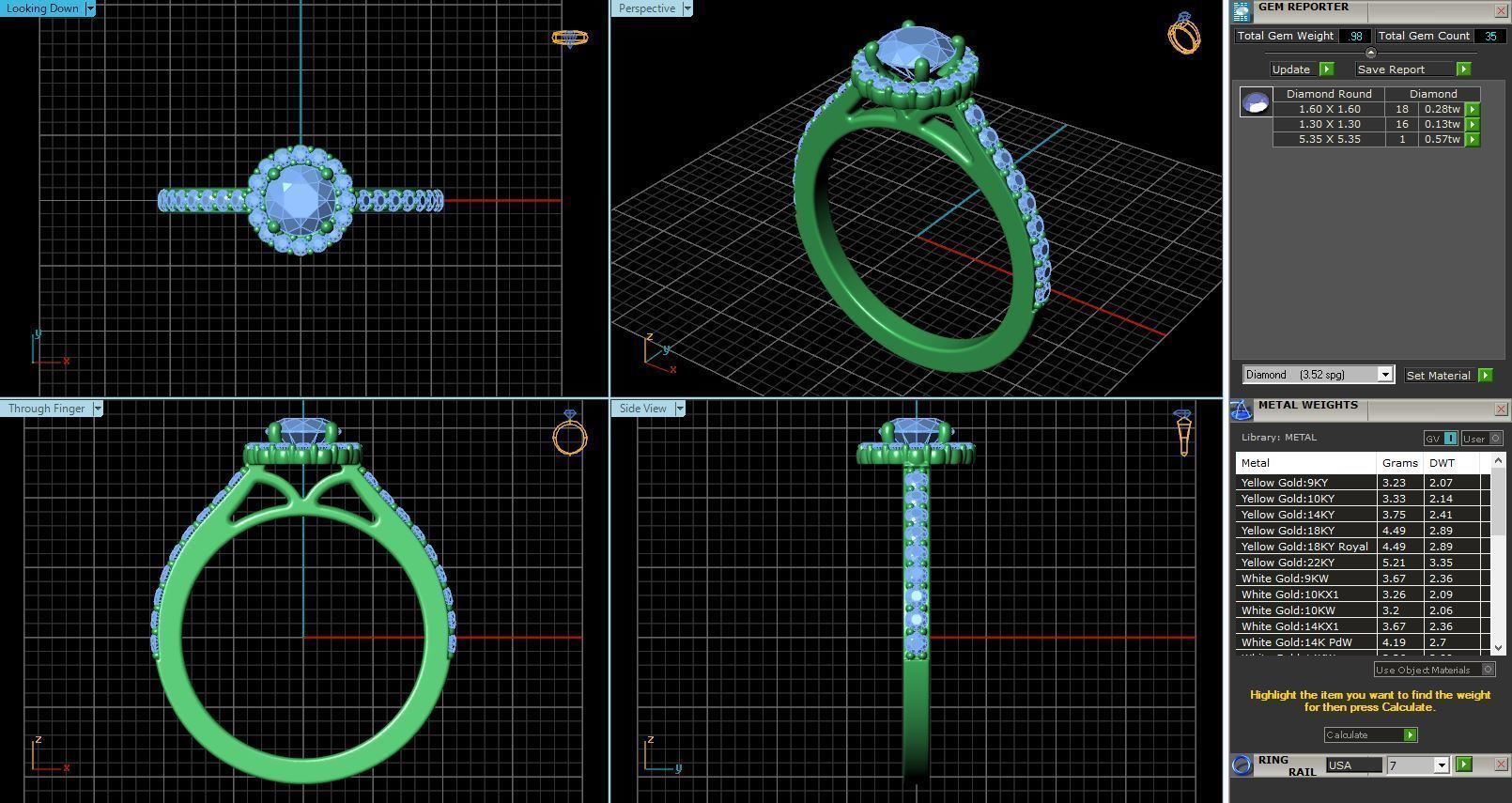 Round Shaped Engagement Ring With Diamonds  1 3D print model_1