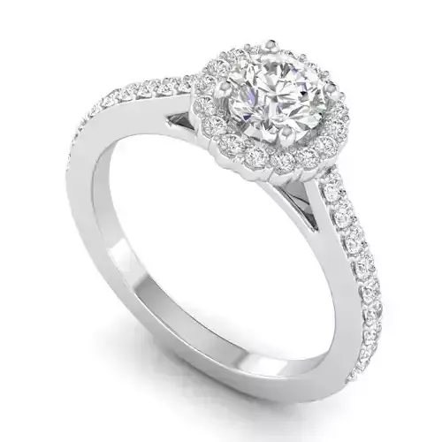 Round Shaped Engagement Ring With Diamonds  1