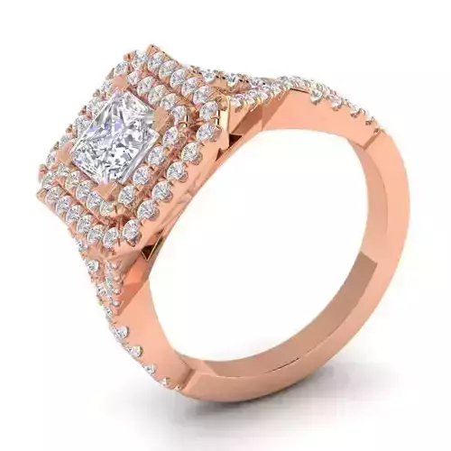 Square Shaped Engagement Ring With Diamonds 11