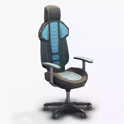 Sci Fi Lab Chair Low Poly Low-poly 3D model