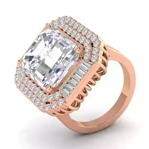 Square Shape Engagement Ring With Big Diamond Centerpiece 1
