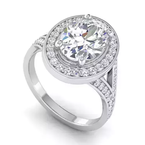 Oval Shaped Engagement Ring With Diamonds 8