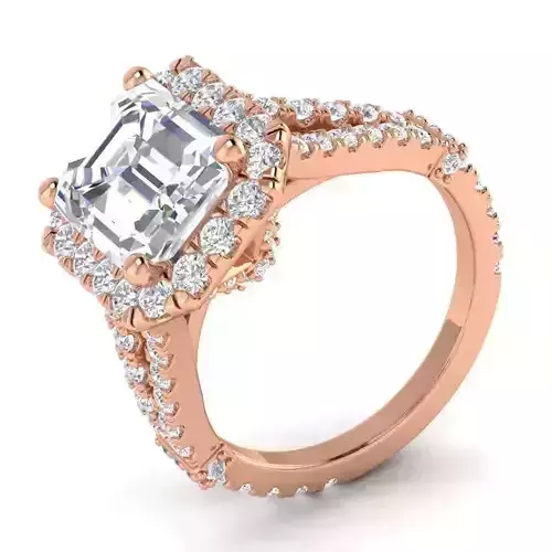 Square Shape Engagement Ring With Diamond