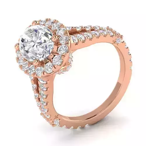 Round Shape Engagement Ring With Diamonds 4