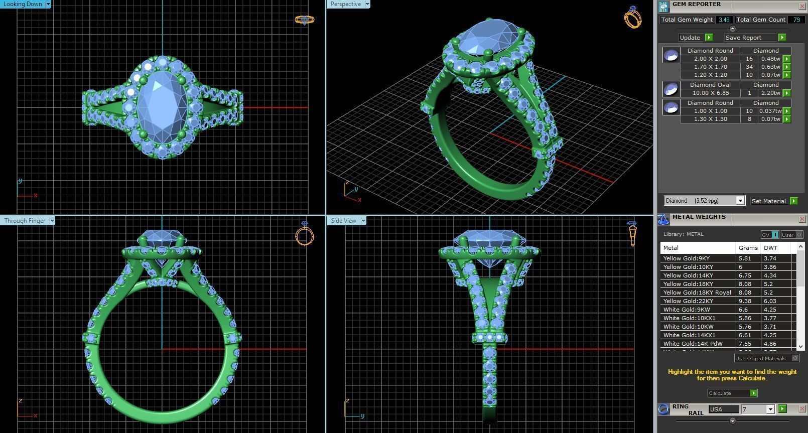 Round Shape Engagement Ring With Diamonds 4 3D print model_1
