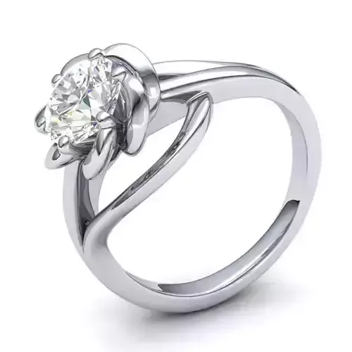 Flower Shape Engagement Ring With Diamond