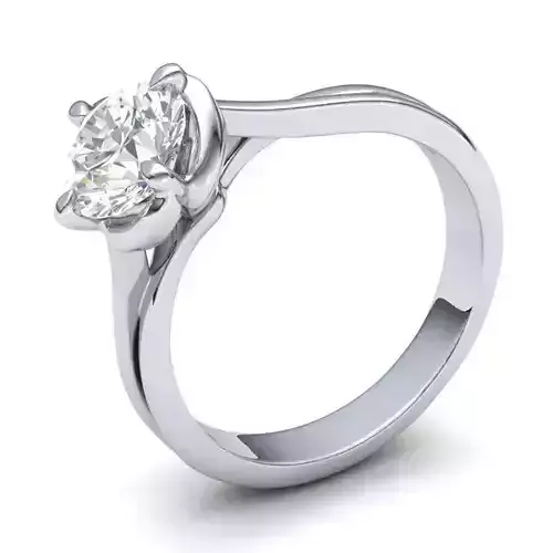 Flower Shape Engagement Ring With Diamond 1