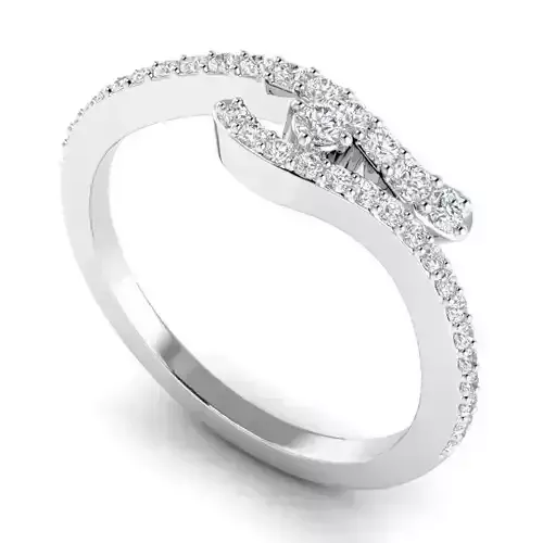 Spiral Shaped Engagement Ring With Diamonds 15