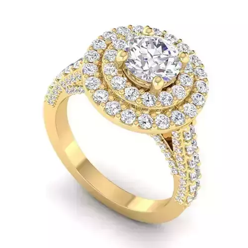 Round Shaped Engagement Ring With Diamonds 17