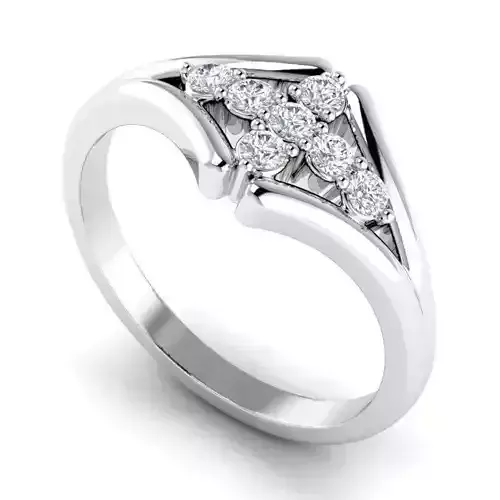 Cross Shaped Engagement Ring With Diamonds 1