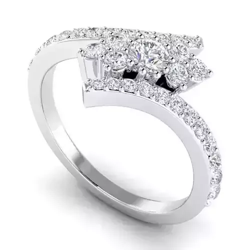 Spiral Shaped Engagement Ring With Diamonds 16