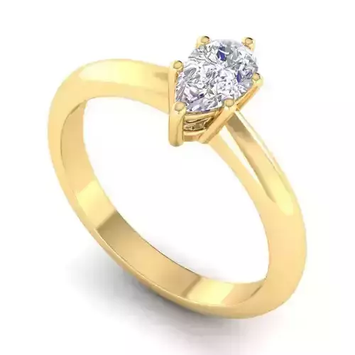 Eye Shaped Engagement Ring with Diamond