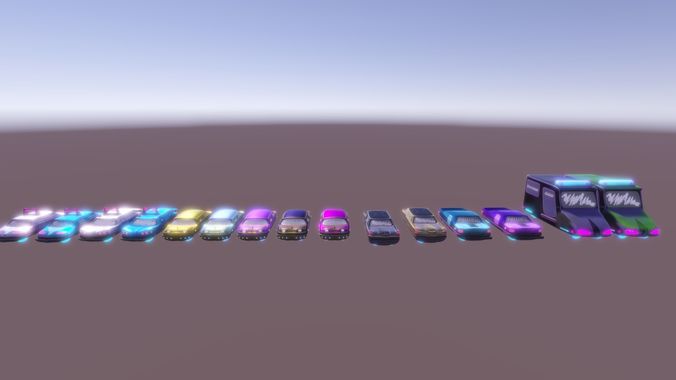 Cars all Low-poly 3D model