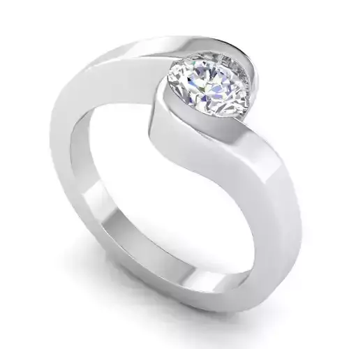 Spiral Shaped Engagement Ring With Diamond 3