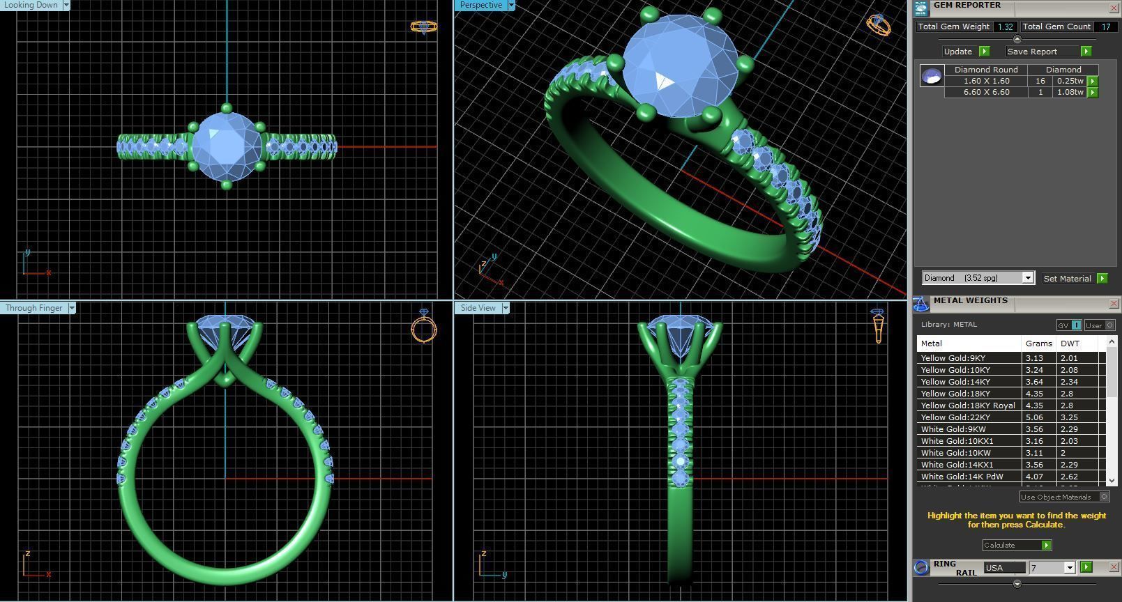Engagement Ring With Diamonds 107 3D print model_1
