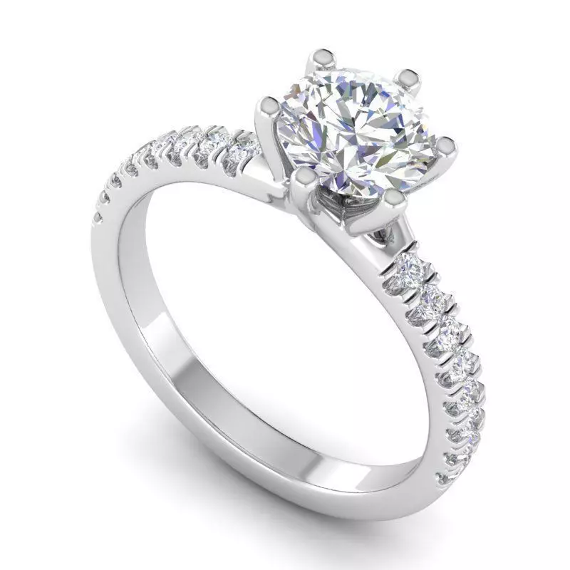 Engagement Ring With Diamonds 107 3D print model_0