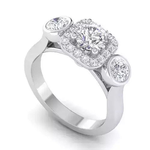 Square Shape Engagement Ring With Diamonds 1