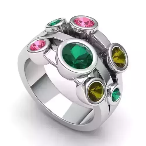 Engagement Ring With Multicolor Diamonds 3