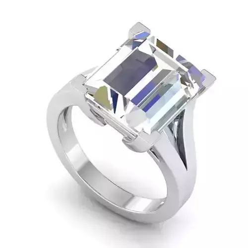 Rectangular Shape Engagement Ring With Diamonds