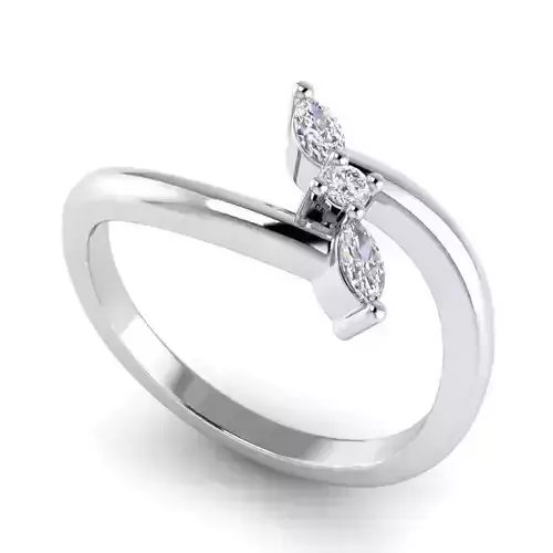 Spiral Flower design Engagement Ring With Diamonds 1