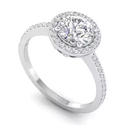Round Shaped Engagement Ring With Diamonds 20