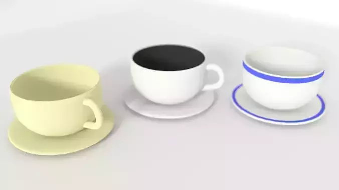 Mug with plate 3D Model