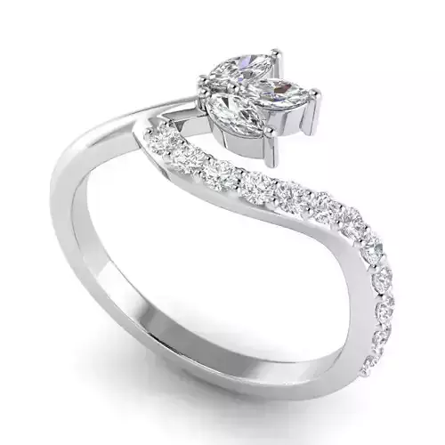 Floral Design Engagement Ring With Diamonds 1