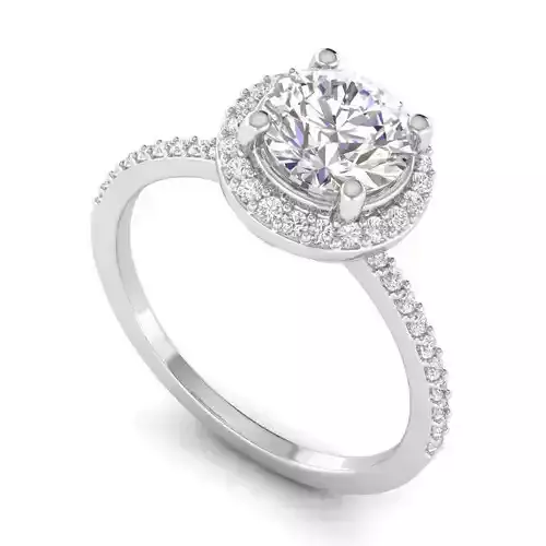 Round Shaped Engagement Ring With Diamonds 21