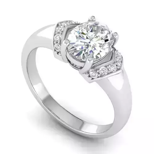 Oval Shaped Engagement Ring With Diamonds 13