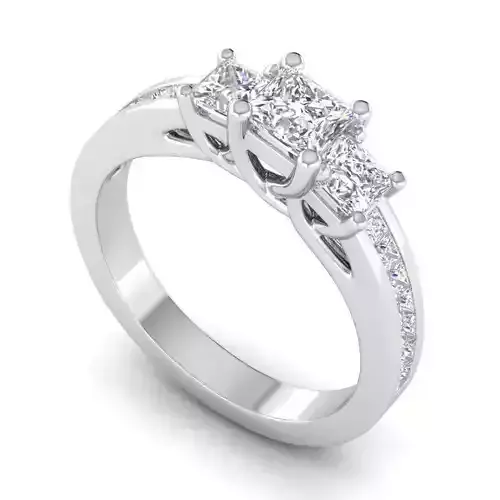 Wedding ring with three diamonds RS-216